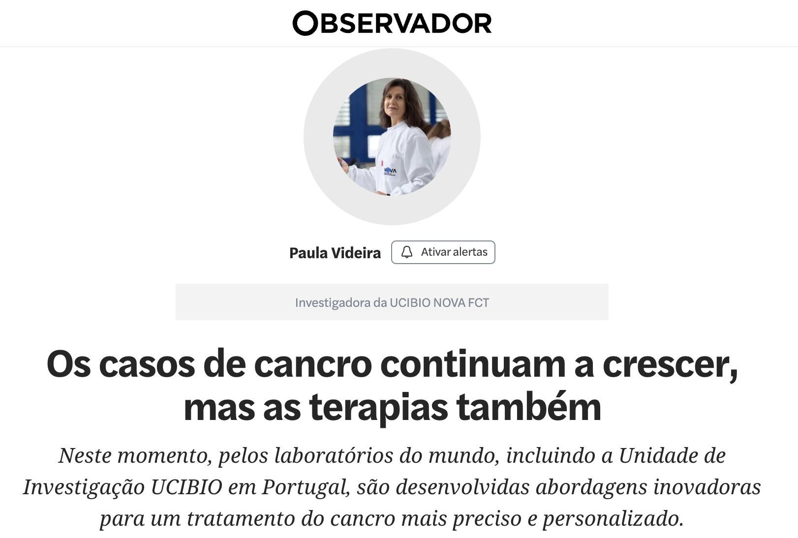 Paula Videira - Observador